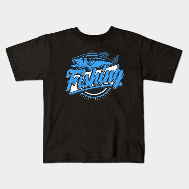 It's Time for Fishing Kids T-Shirt by Foxxy Merch